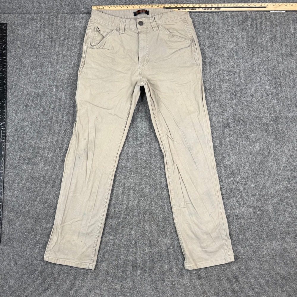 Ridgecut Pants Mens Size 34x32 Tan Canvas Stretch Toughwear Utility Workwear